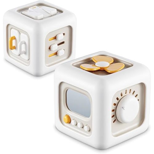 SOCBTNSO Busy Cube Toy for 1 Year Old Boy, Montessori Toys for 1+ Year Old, Travel Toys for Toddlers 1-3, Learning Fine Motor Skills| 1st Birthday Gifts 6 9 12 Months Baby