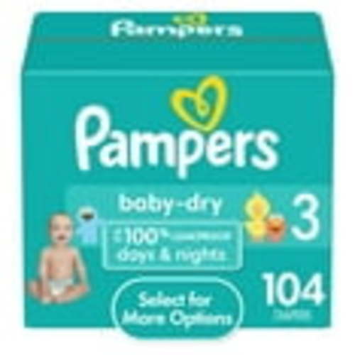 Pampers Baby Dry Baby Diapers Size 3, 104 Count (Select for More Options)