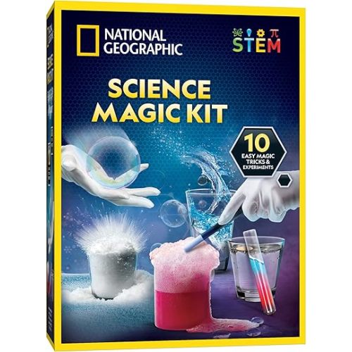 National Geographic Magic Chemistry Set – Science Kit for Kids with 10 Amazing Magic Tricks, STEM Projects and Science Experiments, Science Toys, Great Gift for Boys and Girls 8-12