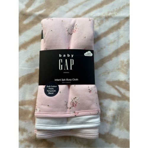 babyGAP 3pk Pink Set 100% Cotton Infant Burp Cloths