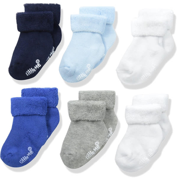 Little Me Baby Boys' Think Cotton Turn Cuff Socks