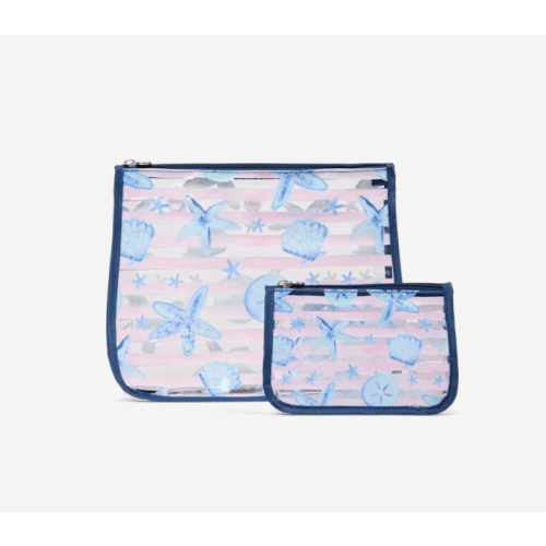 Decorative Insert - Pink Stripes & Blue Shells
