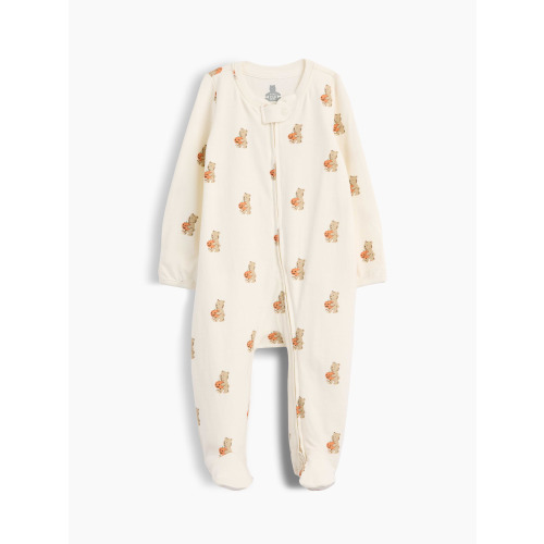 Baby Pumpkin Cotton Footed One-Piece 0-3M