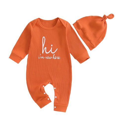 MERSARIPHY Newborn Baby Boy Girl Clothes Hi I'm New Here Coming Home From Hospital Outfits Gender Neutral One Piece Romper