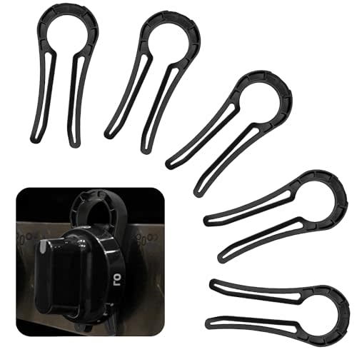 Gas Stove Knob Lock, Baby Proof Oven Knobs Covers Lock for Child Safety (5 Pack) Black…