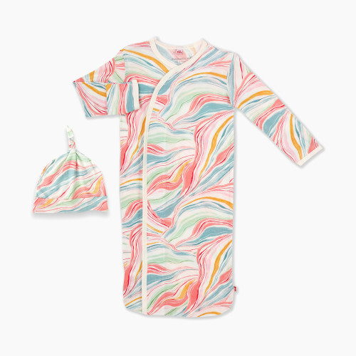 Magnetic Me Spring Modal Gown & Hat Set - Twirls & Swirls, Newborn-3 Months