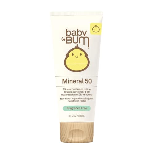 Sun Bum Baby Bum SPF 50 Sunscreen Lotion with Mineral UVA/UVB Face and Body Protection for Sensitive Skin - Fragrance Free - Travel Size - 3 FL OZ