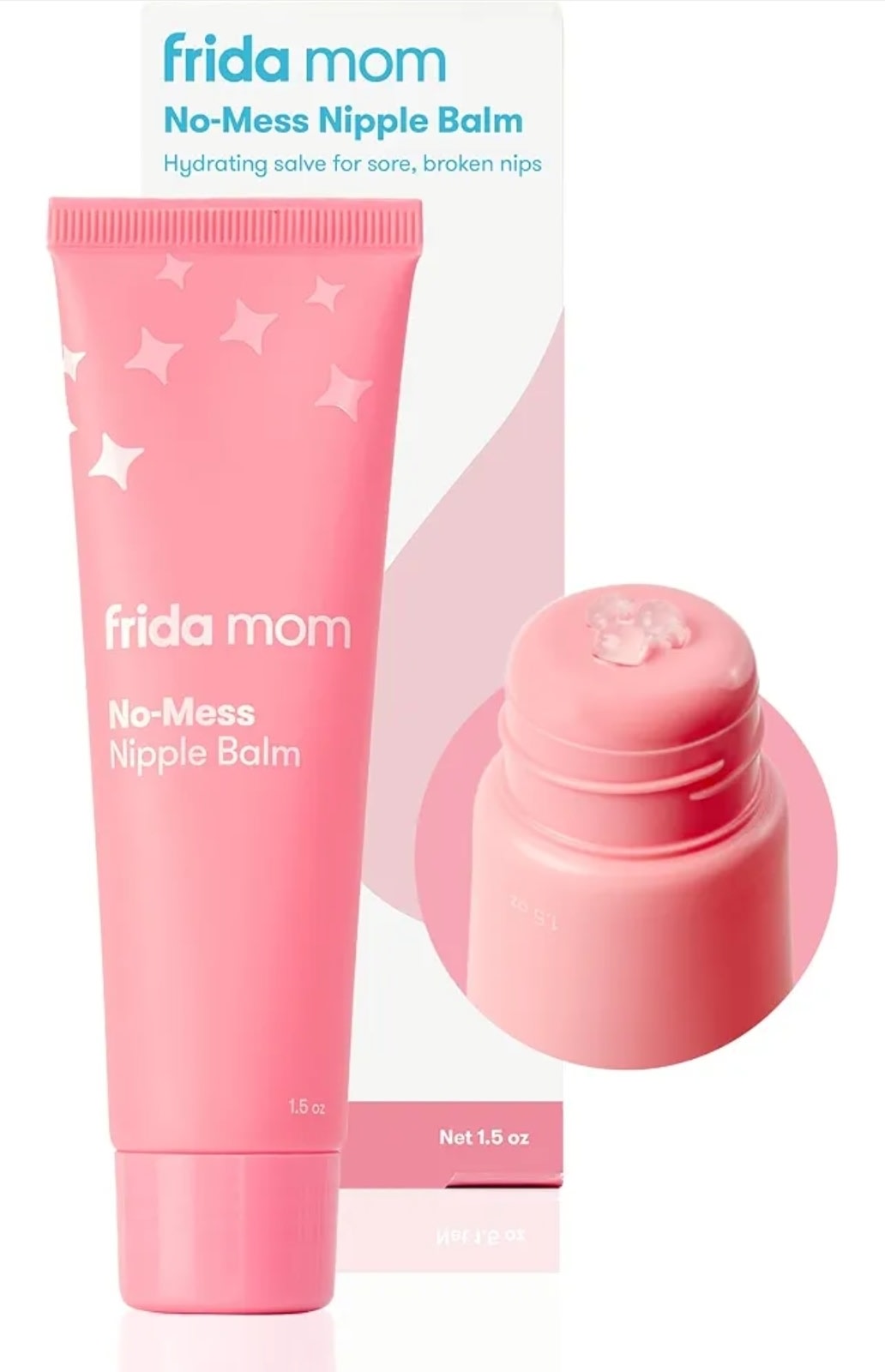 Frida Mom Nipple Cream, No-Mess Balm, Gentle for Baby & Mom, 1.5 fl oz