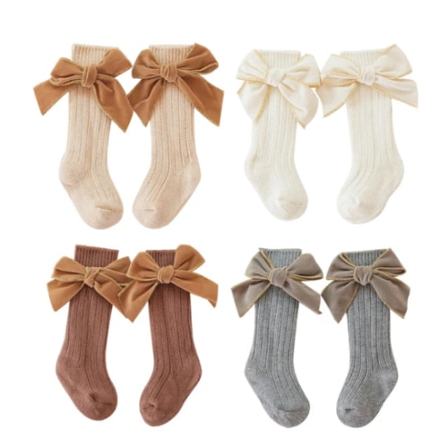 MARY Velvet Bow Socks - Hazel & Bo