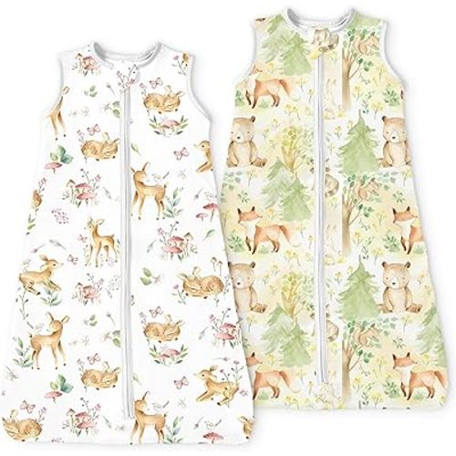 Baby Sleep Sack 0-3-6 Months Light Wearable Blanket for Babies with 2-Way Zippers, 0.5 TOG Premium Soft Breathable Sleeping Bag for Baby Boys Girls 2-Pack