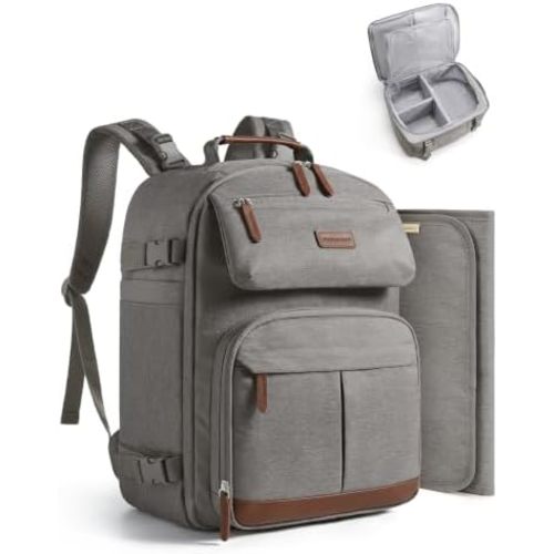 mommore Diaper Bag Backpack Multi-Pocket Travel Baby Bag with Changing Pad
