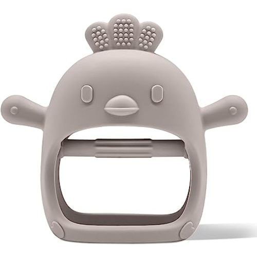 Komfy LilLove Handle Baby Silicone Teether, BPA Free, Anti-Drop, Sustainable, and Non Toxic Mitten for Soothing Pain Relief