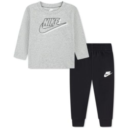 Baby Boys 2-Pc. Swoosh Long-Sleeve T-Shirt & Joggers Set