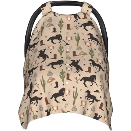 Western Car Seat Cover for Baby in Winter Summer, Nursing Cover for Mom, Western Stuff for Baby Boys Girls