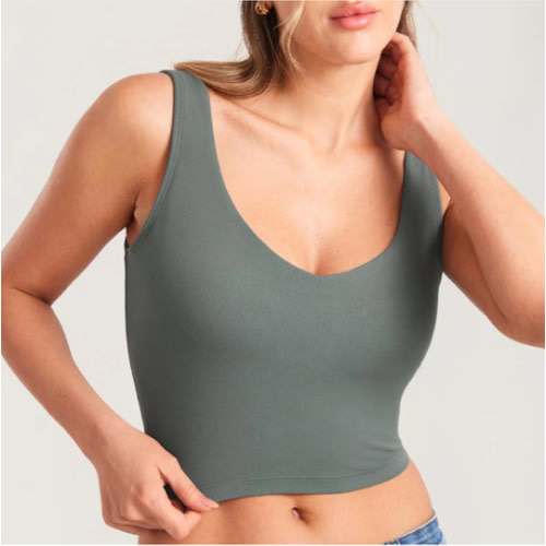 Crissova V-Latch Crop - Grey Sage, size small