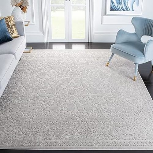 SAFAVIEH Reflection Collection Area Rug - 8' x 10', Creme & Ivory, Non-Shedding & Easy Care, Ideal for High Traffic Areas in Living Room, Bedroom (RFT667D)