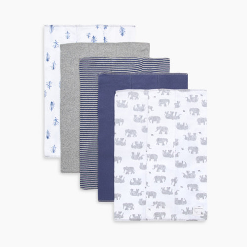 Burt's Bees Baby Organic Burp Cloth (5 Pack) - Wandering Elephants