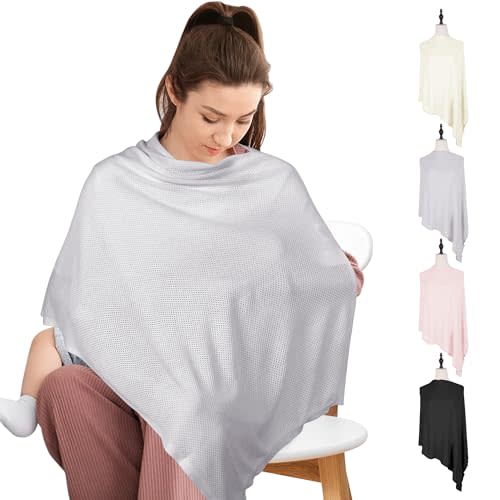 MVUOCR Breathable Nursing Cover, Breastfeeding Cover for Women, Privacy Nursing Covers Up for Breastfeeding, Multi-Use Ponchy Nursing Covers, Scarf, Shawl (Grey)