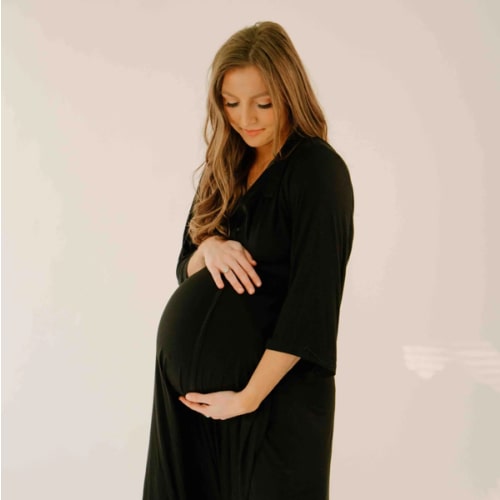Lila Labor & Postpartum Gown in Black