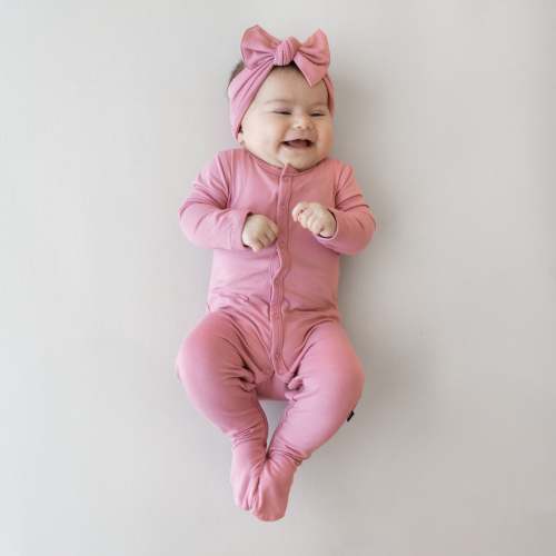 Bamboo Footie in Apple Blossom | Kyte Baby