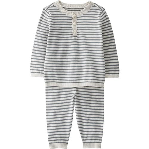 little planet by carter's unisex-baby Sweater Knit 2-Piece Set made with Organic Cotton, Grey Heather, NB