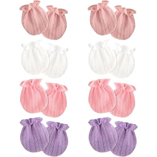 BQUBO Newborn Infant Toddler Mittens No Scratch Cotton Elastic Wrist Gloves Hypoallergenic for 0-6 Months Baby Boys Girls