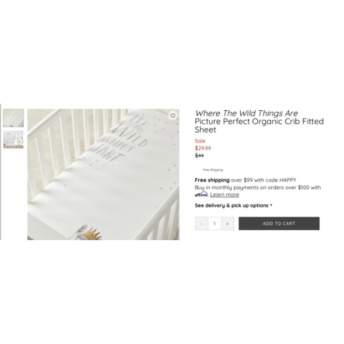 Where The Wild Things Are Picture Perfect Organic Crib Fitted Sheet