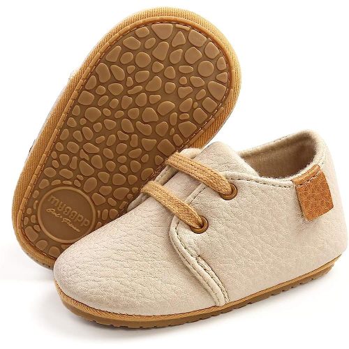 Amazon.com | SOFMUO Baby Boys Girls Lace Up Leather Sneakers Soft Rubber Sole Infant Moccasins Newborn Oxford Loafers Anti-Slip Toddler Wedding Uniform Dress Shoes | Mary Jane
