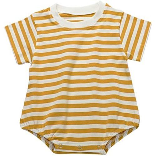 famuka Baby Boys Girls Shirts Stripes Rompers Unisex Baby Summer Clothes