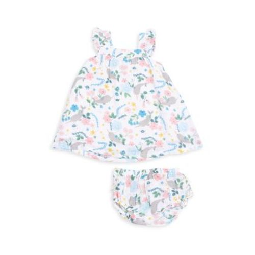 Girls' Narwhal Floral Sundress & Diaper Cover Set - Baby