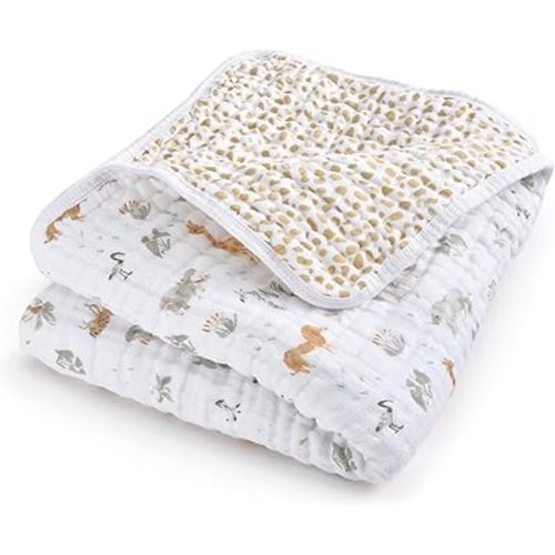 aden + anais Essentials Dream Blanket, Muslin Baby Blankets for Girls & Boys, Ideal Lightweight Newborn Nursery & Crib Blanket, Unisex Toddler & Infant Bedding, Shower & Registry Gift, Giraffe Safari