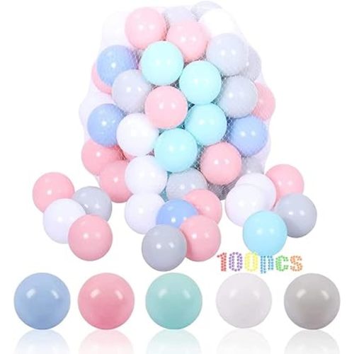 LANGXUN 50 100 200 Soft Plastic Ball Pit Balls for Kids, Gift for Baby Toddler Birthday Christmas, Ball Pit Play Tent, Baby Kiddie Pool Water Toys, Party Decoration