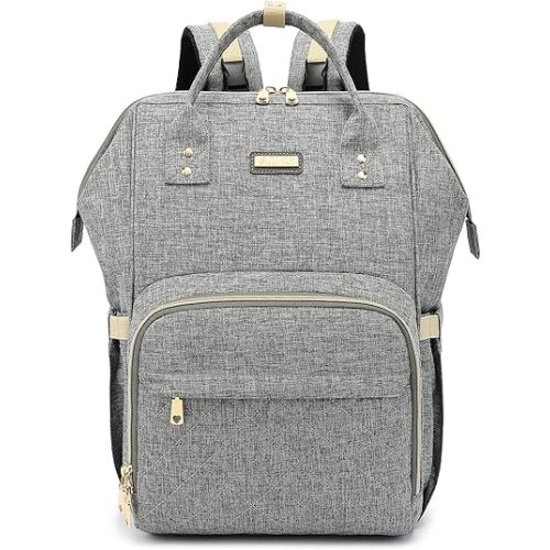 Diaper Bag Backpack, Diaper Bags for Baby Girls Boys, Baby Bags for Moms Dads, Baby Nappy Changing Bag with Insulated Pockets,Multi-functional Waterproof Backpack with Stroller straps - Grey