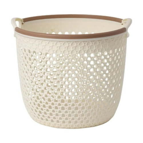 EARKITY Plastic Laundry Basket, Portable Dirty Clothes Basket, Clothes Hamper with Handles, Ventilated Clothes Basket, Sturdy Storage Bin for Bedroom, Dorm, Laundry Room and Baby Nursery