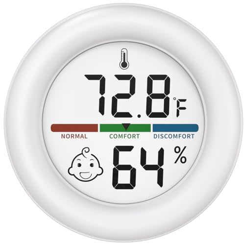 Hygrometer Indoor Thermometer - OPPERD Mini Digital Indoor Hygrometer Accurate Temperature Monitor Practical Home Humidity Comfort Icon for Indoors, Baby Nursery, Bedroom, Baby Room, Living Room