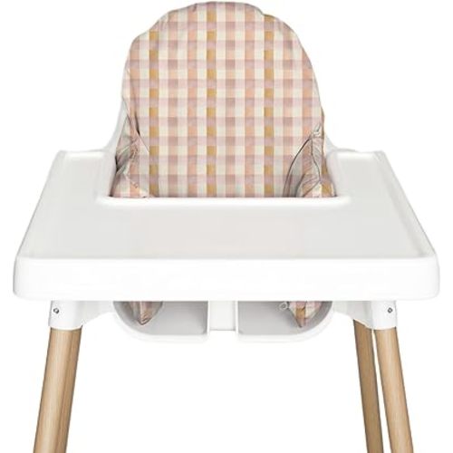 IKEA Highchair Cushion Cover for Inflatable Cushion, Compatible for IKEA Antilop Highchair Accessories, Stain-Proof&Wipeable Cover(Cushion NOT Included) (Pastelchecks)