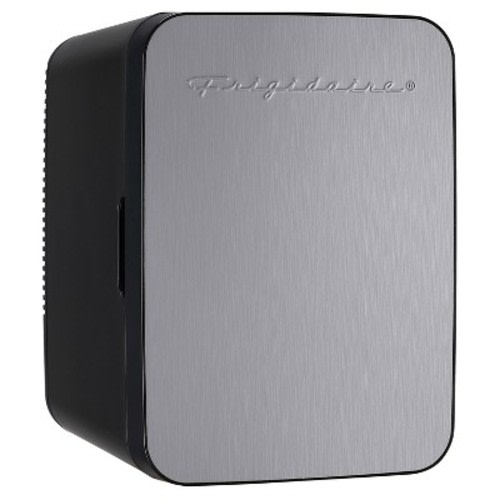 Frigidaire® 0.35-Cu.-Ft. 10-Liter 15-Can Mini Retro Stainless Steel Fridge, Silver.