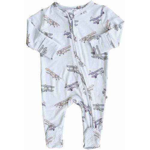 Caden Lane Unisex Soft Printed Zipper Footie for Babies - Gender Neutral Baby Zipper Footie for 0-12 months - Infant Pajama