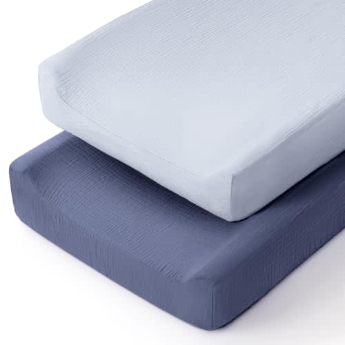 lulumoon Muslin Changing Pad Cover: Baby Diaper Changing Table Pad Cover - Changing Pad Sheets for Girls Boys