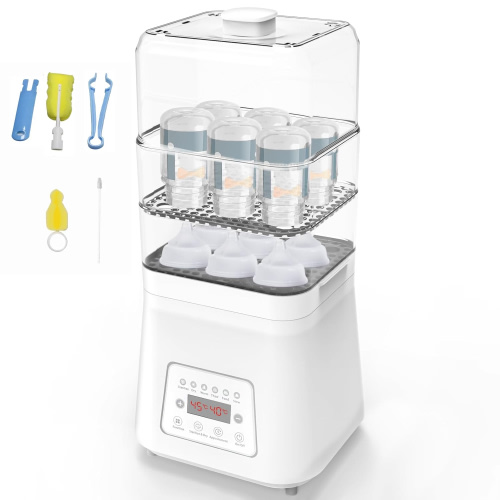 Baby Bottle Sterilizer and Dryer, 8-in-1 Electric Steam Sterilize,Large Capacity Universal for All Bottles, Pacifiers, Breast Pumps, Fast Sterilize Dry and Warm, with Touch Screen