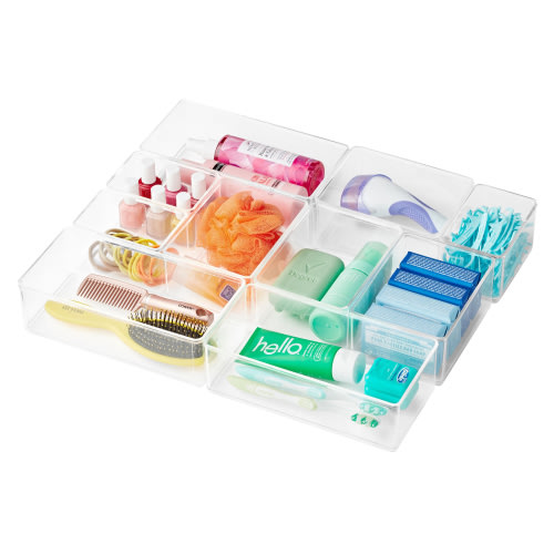 The Home Edit 10 Piece Bath Storage Edit Clear Plastic Modular Storage System Clear