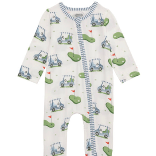 Boy Golf Print Baby Sleeper for Infants 0-3M | Mud Pie