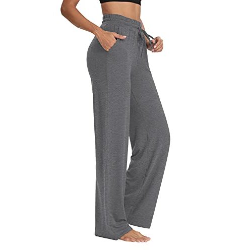 Sarin Mathews Womens Yoga Sweatpants Wide Leg High Waisted Lounge Pajamas Pants Comfy Workout Loose Pants with Pockets
