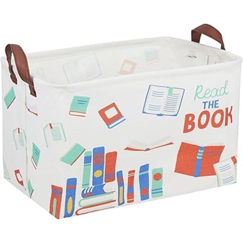Kids Baskets Nursery Basket Girl Baby Storage Bins Rectangular Book Basket Toy Storage Bin Organizer Shelf Box Rose Room Decor(Book)
