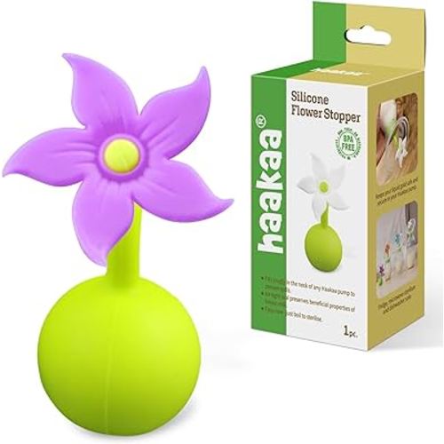 haakaa Flower Stopper Breastpump Stopper Manual Breast Pump Silicone Flower Stopper 100% Food Grade Silicone BPA PVC and Phthalate Free 1 pc, Purple