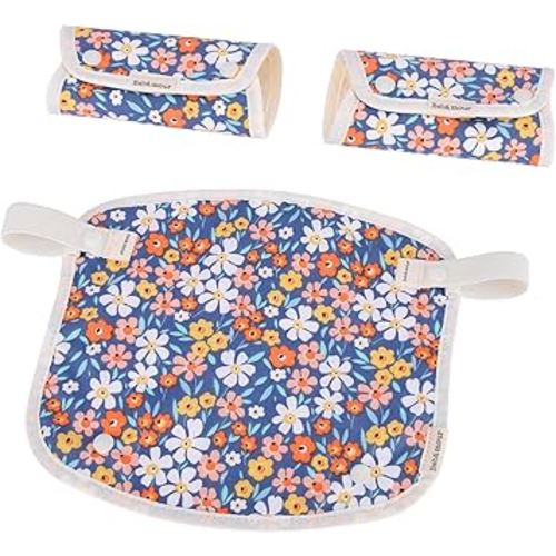 Bebamour Drool and Teething Reversible Cotton Pad For All Carry Positions Baby Carrier White Drool Bib For Boys & Girls(Red Flower)