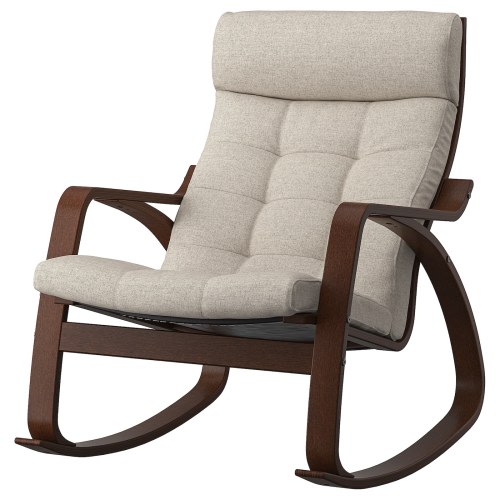 POÄNG Rocking chair - brown/Gunnared beige
