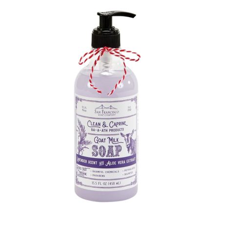 San Francisco Soap Company Clean & Caprine Goat Milk Hand Soap | Lavender | Dye-Free Hand Soap | Enriched with Nourishing Goat Milk | Unisex Fragrance | 15.5 Fl oz