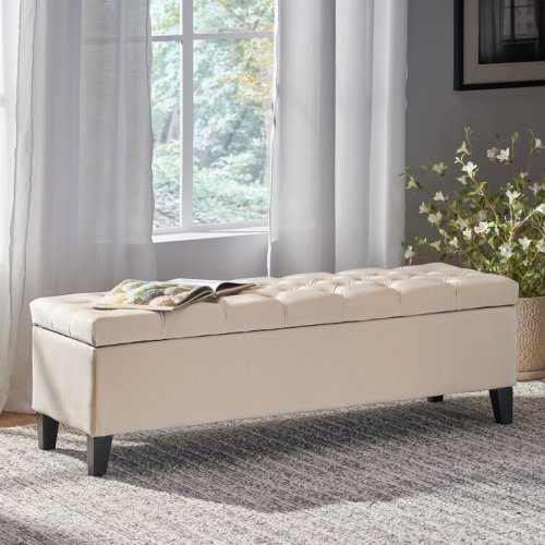 Amalfi Polyester Blend Upholstered Storage Bench