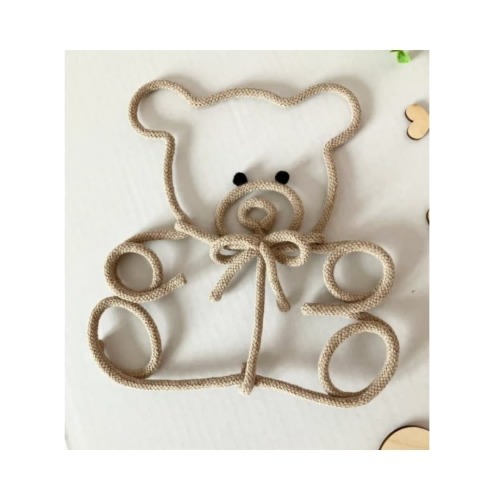 Rope wire Teddy bear for kids room , nursery , baby or pregnancy announcement